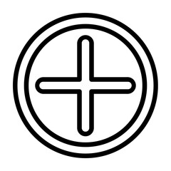 Plus sign Vector Line Icon Design