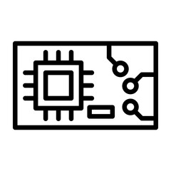 Circuit board Vector Line Icon Design