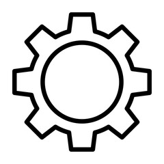 Gears Vector Line Icon Design