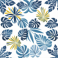 Tropical leave mandala, flat design, symmetrical shape