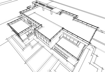 House sketch vector drawing