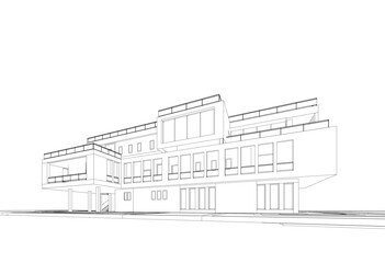 sketch of building