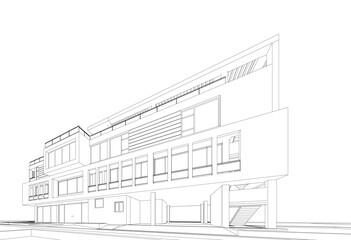 sketch of building