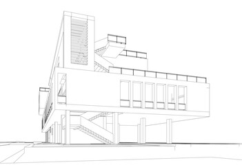 sketch of building