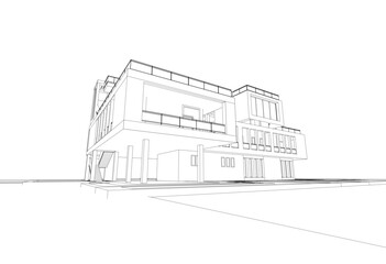 sketch of building