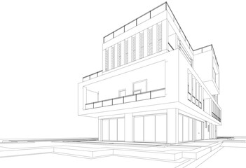sketch of building