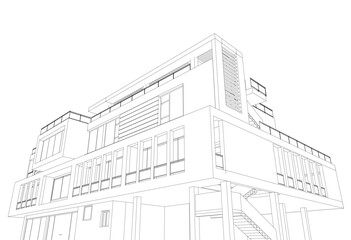 sketch of building