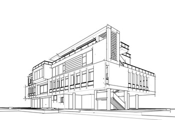 sketch of building