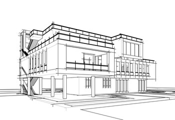 sketch of building