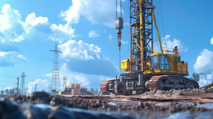 Construction Crane on a Construction Site.