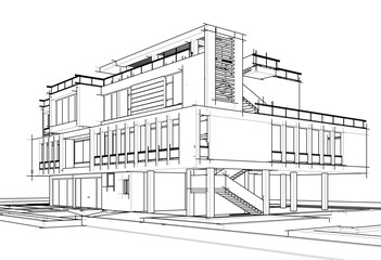 sketch of building