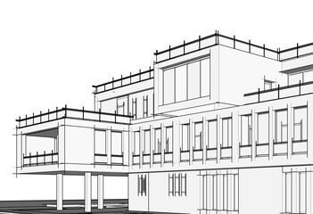 sketch of building