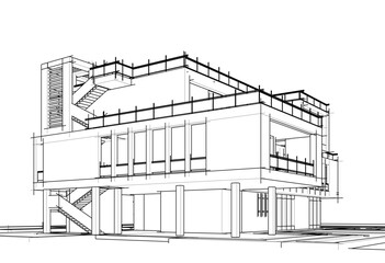 sketch of building