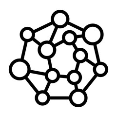 Connected Circles Vector Line Icon Design