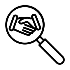 Business Partners Vector Line Icon Design