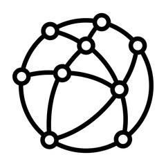 Global Network Icon Vector Line Icon Design