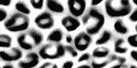 White Leopard Skin Texture Pattern Vector. Seamless Animal Wildlife Skin Pattern. Leopard Fur Camouflage Background.