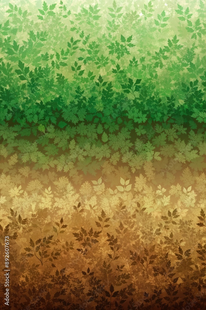 Sticker Abstract foliage pattern blending shades of green and brown.