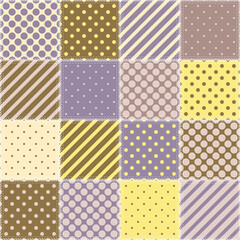 patchwork background with different patterns print for textile, paper, objects, seamless artistic decor handmade illustration vector 	