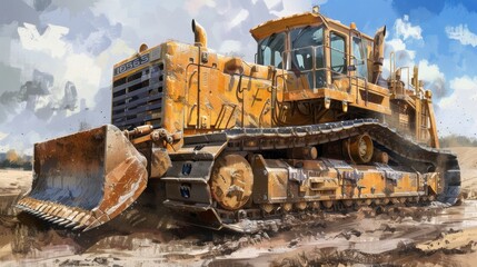Powerful Bulldozer in Action.