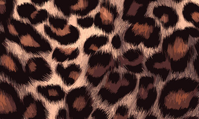 Leopard Skin Texture Pattern Vector. Seamless Animal Wildlife Skin Pattern. Leopard Fur Camouflage Background.
