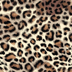 Leopard Skin Texture Pattern Vector. Seamless Animal Wildlife Skin Pattern. Leopard Fur Camouflage Background.