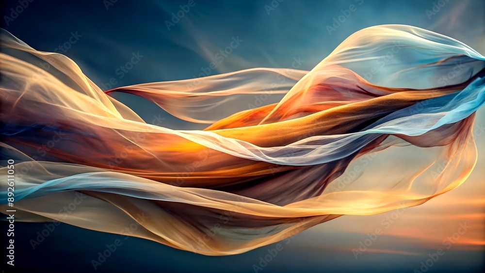 Poster Whispers of the Wind: A Gentle Movement of Abstract Forms in Space Generative AI Computer-generated