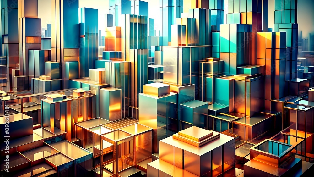 Aufkleber the geometry of the city: an abstract interpretation of urban architecture generative ai deep art