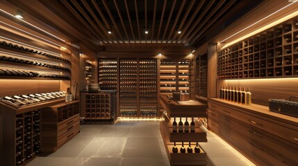 Modern Wine Cellar Interior Design.