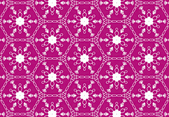Vivid Magenta Geometric Floral Pattern