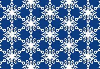 Classic Blue and White Floral Arabesque Pattern