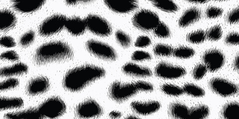 White Leopard Skin Texture Pattern Vector. Seamless Animal Wildlife Skin Pattern. Leopard Fur Camouflage Background.