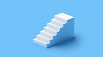 Obraz premium Simple stair icon on blue background