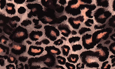 Leopard Skin Texture Pattern Vector. Seamless Animal Wildlife Skin Pattern. Leopard Fur Camouflage Background.