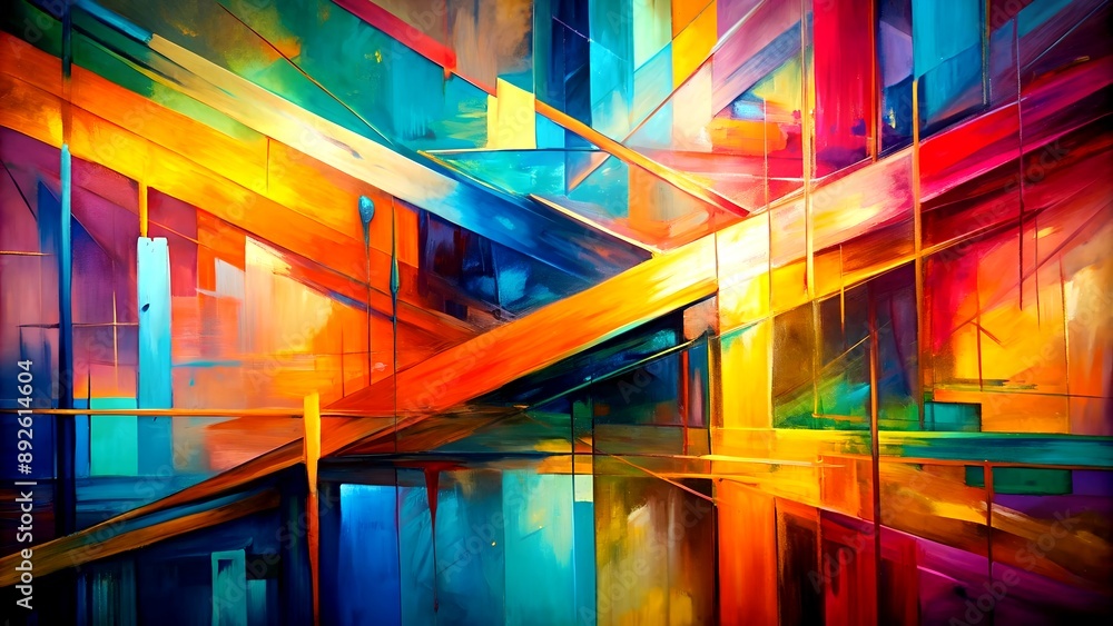 Poster exploring the unseen: an abstract expressionist canvas of color and form generative ai algorithmic a