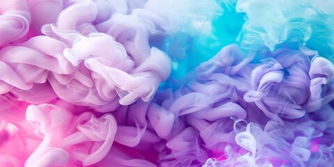 Fototapeta premium A colorful, swirling smoke that is purple, blue, and pink. The smoke is thick and dense, creating a sense of movement and energy. The colors of the smoke are vibrant and eye-catching