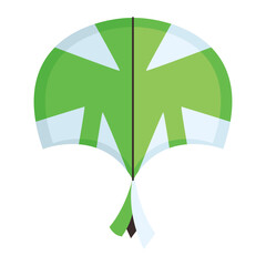 Cartoon kite. Flying toy with play ribbon