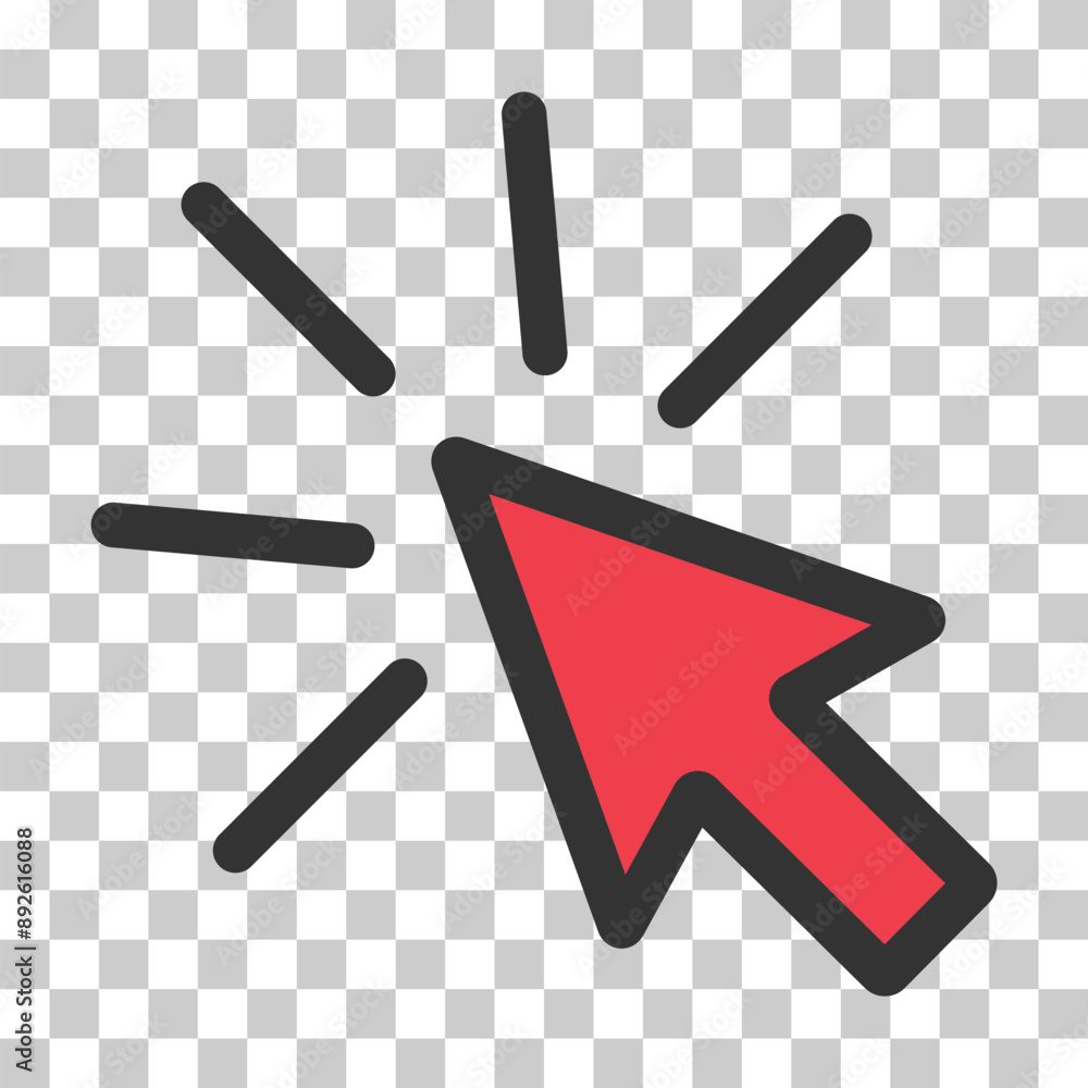 Poster click icon arrow mouse, web button cursor. digital design vector illustration