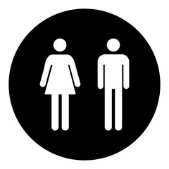 Restroom women and men wc symbol, flat web button, toilet vector illustration information
