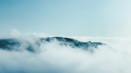 Obraz premium fogging hill on morning. copy space