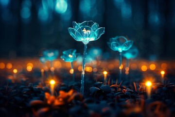 Enchanted Forest A Dreamlike Realm of Luminous Flora and Fantastical Beasts Awaits Your Imagination