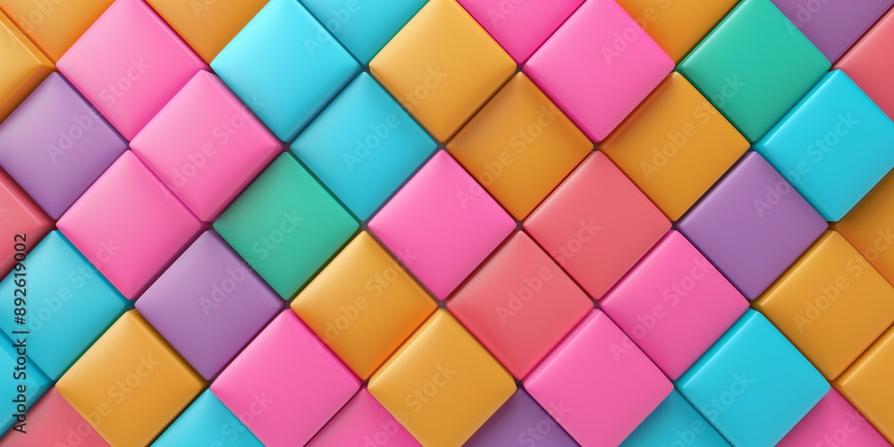 Poster a colorful pattern of squares made of different colored blocks. the blocks are arranged in a way tha