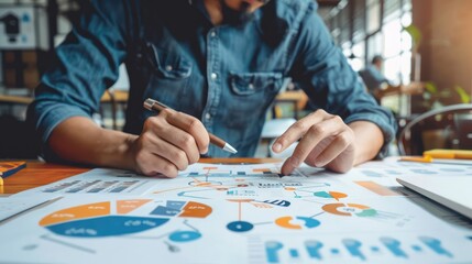 Fototapeta premium Creative collage of strategy icons and marketing tactics to illustrate a comprehensive marketing plan