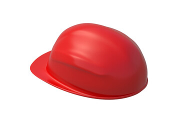 Red safety helmet isolated on white background. Plastic hard hat. Equipment for construction industry. 3d render