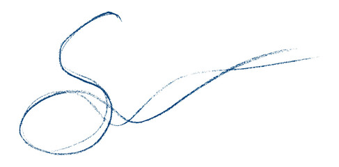 Blue pencil strokes in simple style, isolated on transparent background.