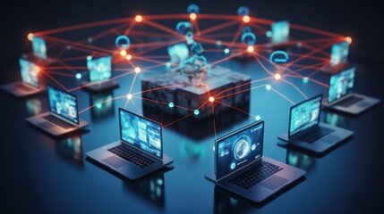Conceptual image of interconnected channels for omnichannel marketing strategy.
