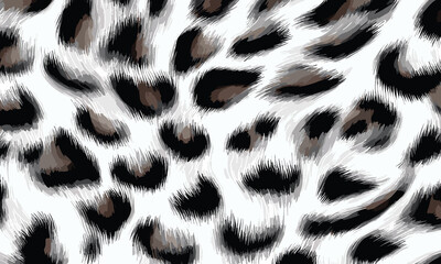 White Leopard Skin Texture Pattern Vector. Seamless Animal Wildlife Skin Pattern. Leopard Fur Camouflage Background.