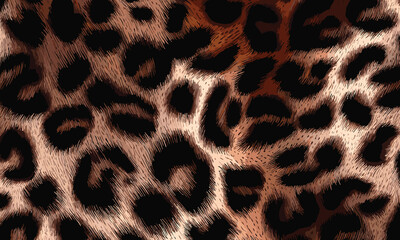 Leopard Skin Texture Pattern Vector. Seamless Animal Wildlife Skin Pattern. Leopard Fur Camouflage Background.