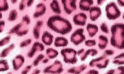 Pink Leopard Skin Texture Pattern Vector. Seamless Animal Wildlife Skin Pattern. Leopard Fur Camouflage Background.