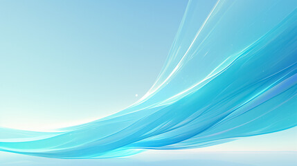 Fototapeta premium light turquoise gradient abstract waves with smooth flowing forms and soft glow
